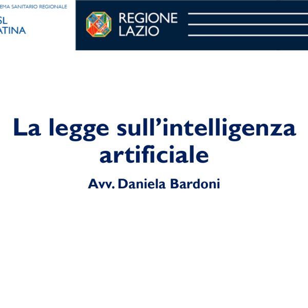 SLIDE: LA LEGGE SULL'INTELLIGENZA ARTIFICIALE